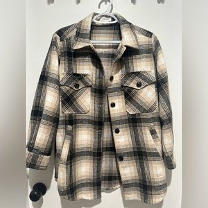 Oversized flannel shacket - xs